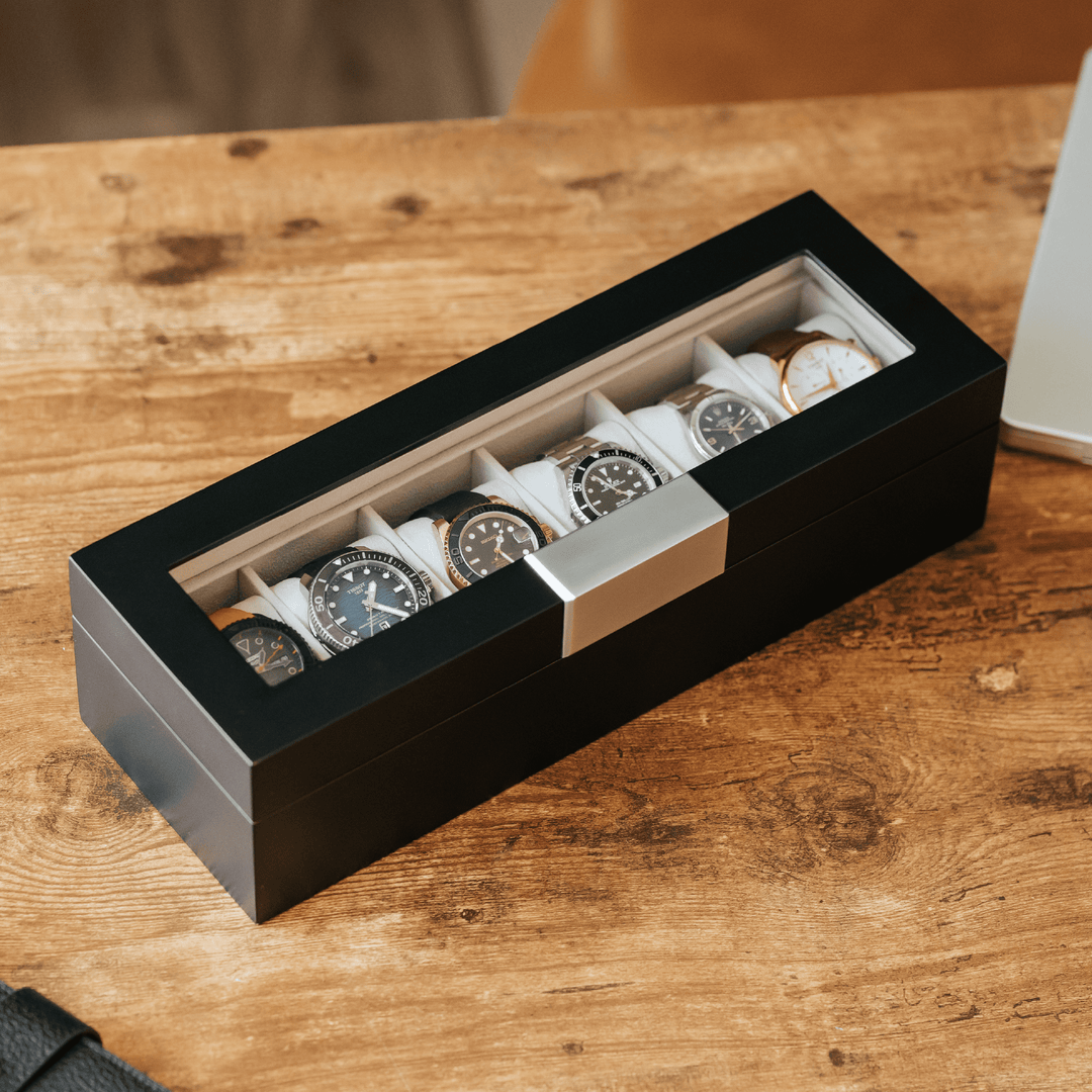 Modern Clip Watch Box - 6 Slot by Case Elegance