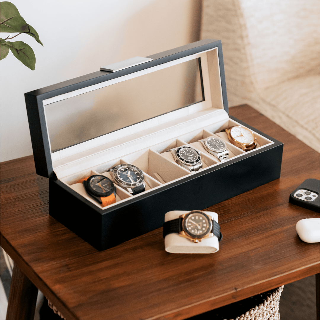 Modern Clip Watch Box - 6 Slot by Case Elegance