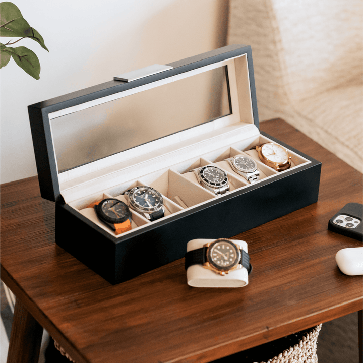 Modern Clip Watch Box - 6 Slot by Case Elegance