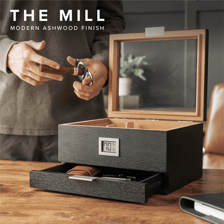 Mill Glass Top Humidor by Case Elegance