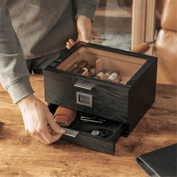 Mill Glass Top Humidor by Case Elegance