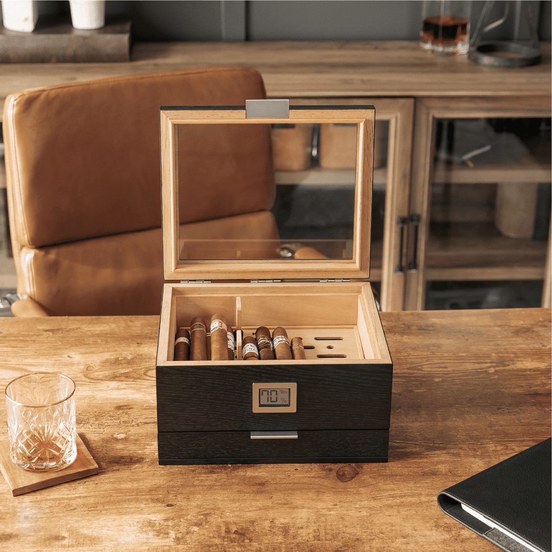 Mill Glass Top Humidor by Case Elegance
