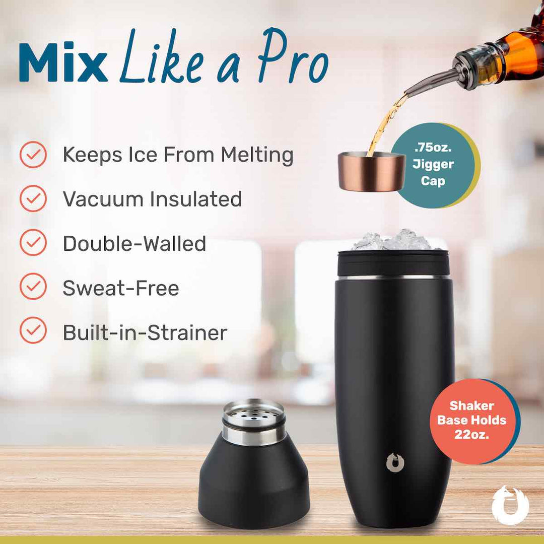 Stainless Steel Cocktail Shaker, Steel by Snowfox