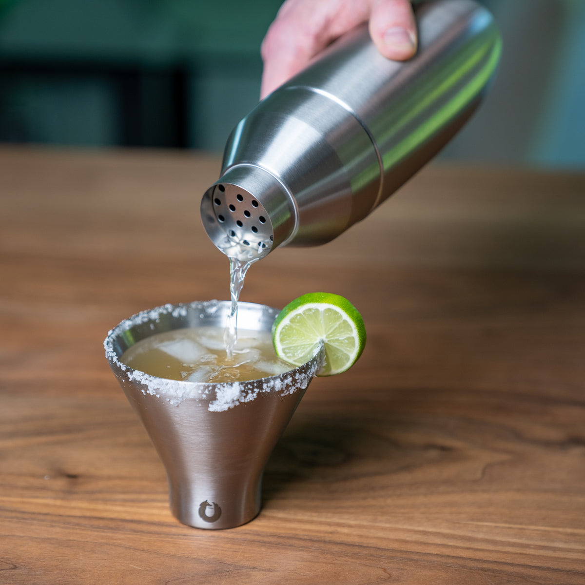 Snowfox Cocktail Shaker and Martini Glass