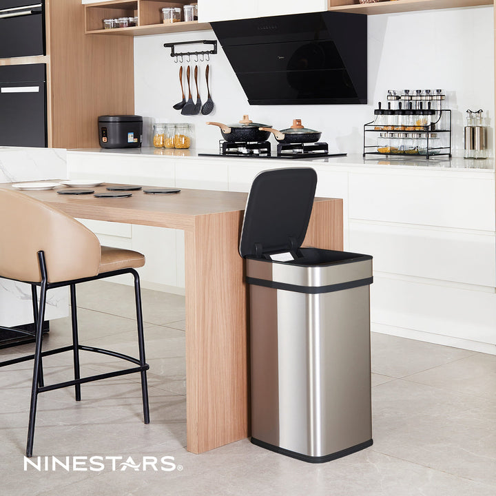 13 Gallon | Nova² Squared UV Odor Neutralizing Smart Kitchen Trash Can | ONT-50-82 Black Trim