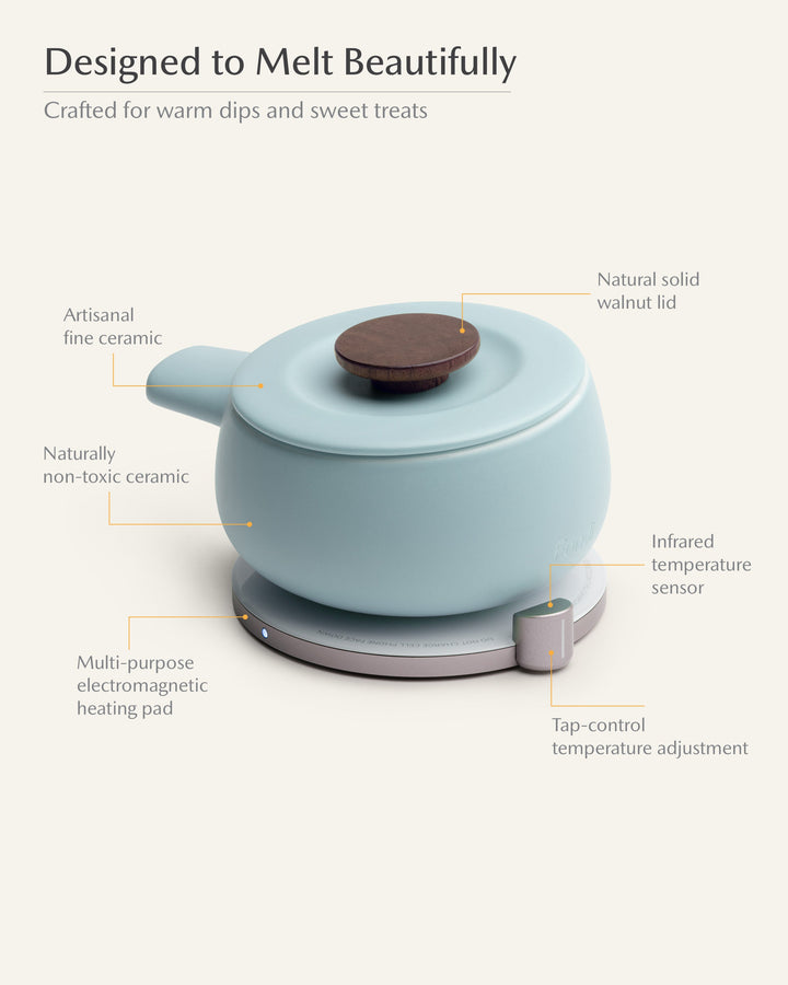 Fondi Self-Heating Fondue Set - Moonmist Blue