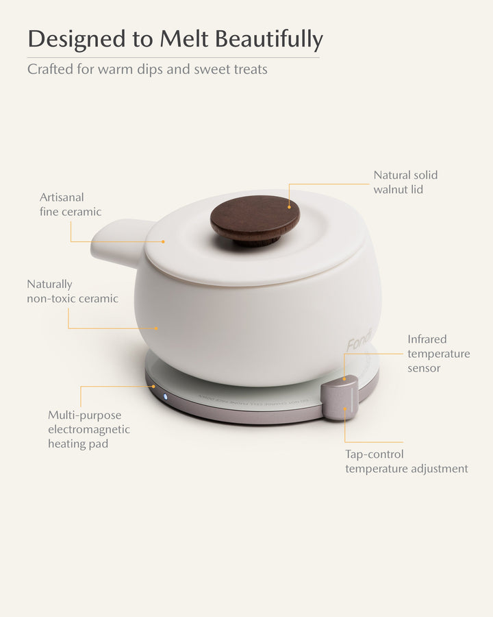 Fondi Self-Heating Fondue Set - Jasmine White
