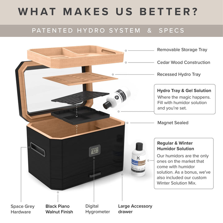 Octodor Glass Top Humidor by Case Elegance