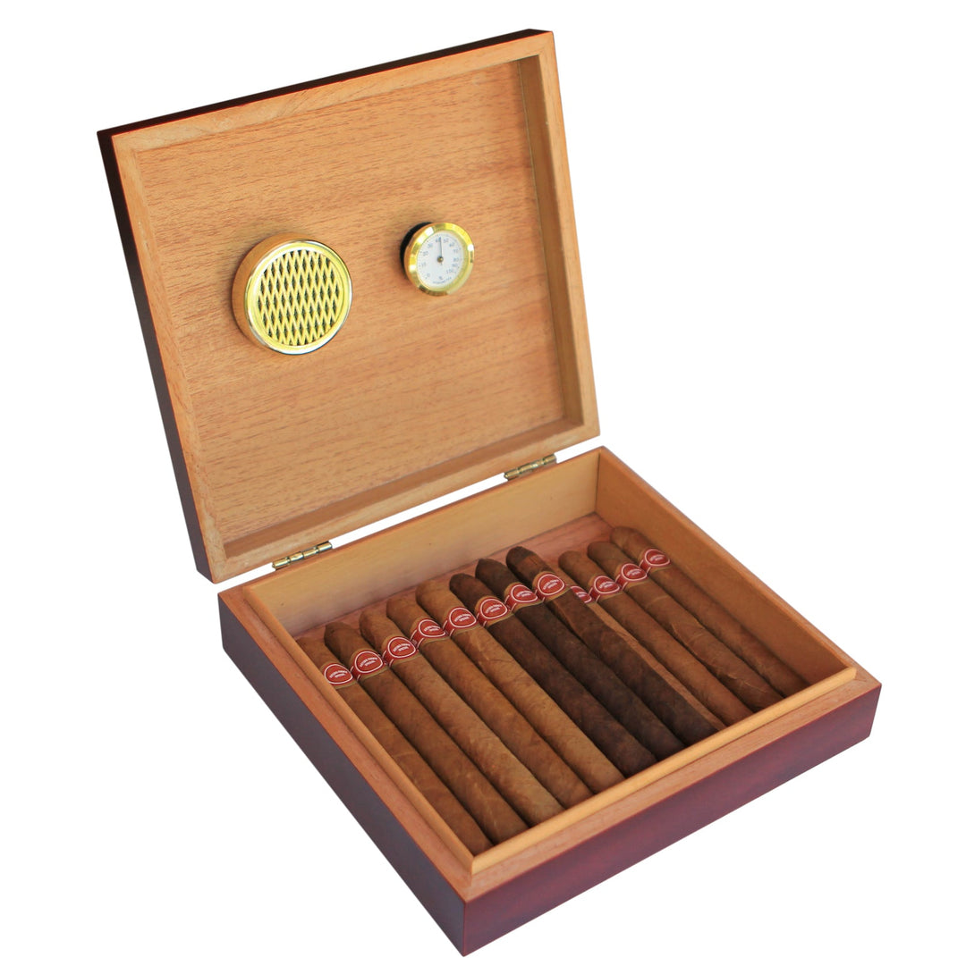 Desktop Analog Cherry Humidor by Case Elegance