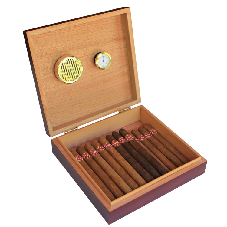 Desktop Analog Cherry Humidor by Case Elegance