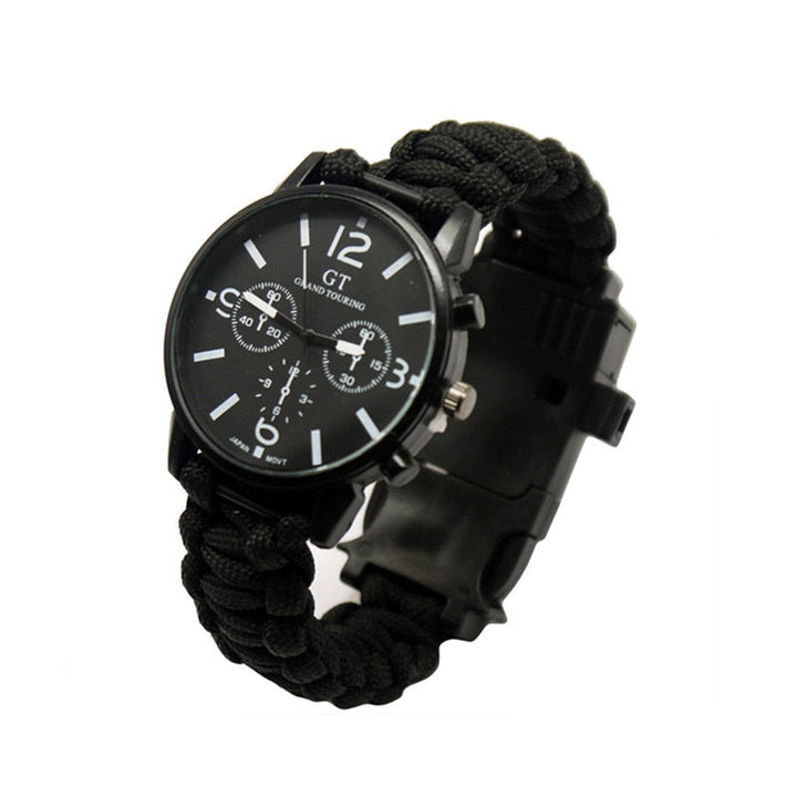 Outdoor Multi Function Camping Survival Watch Bracelet Tools With LED Light