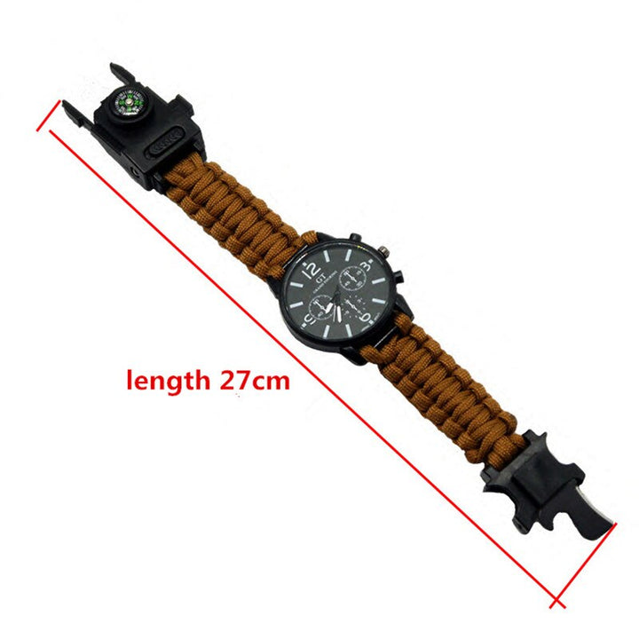 Outdoor Multi Function Camping Survival Watch Bracelet Tools With LED Light