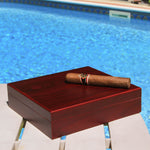 Desktop Analog Cherry Humidor by Case Elegance