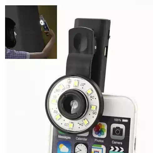 Picture Perfect Selfie Clip on LED Light With 4X Wide Angle Lens