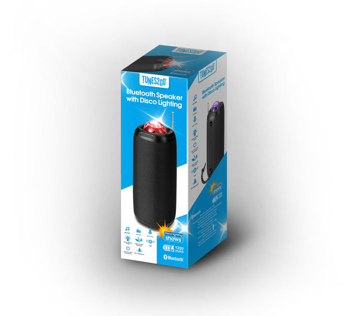 Bluetooth Speaker, FM Radio and MP3 Player With Disco Light