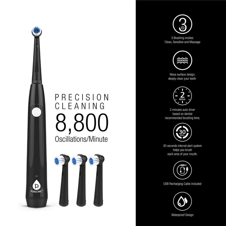 USB Rechargeable Rotary Toothbrush by Pursonic | Brookstone