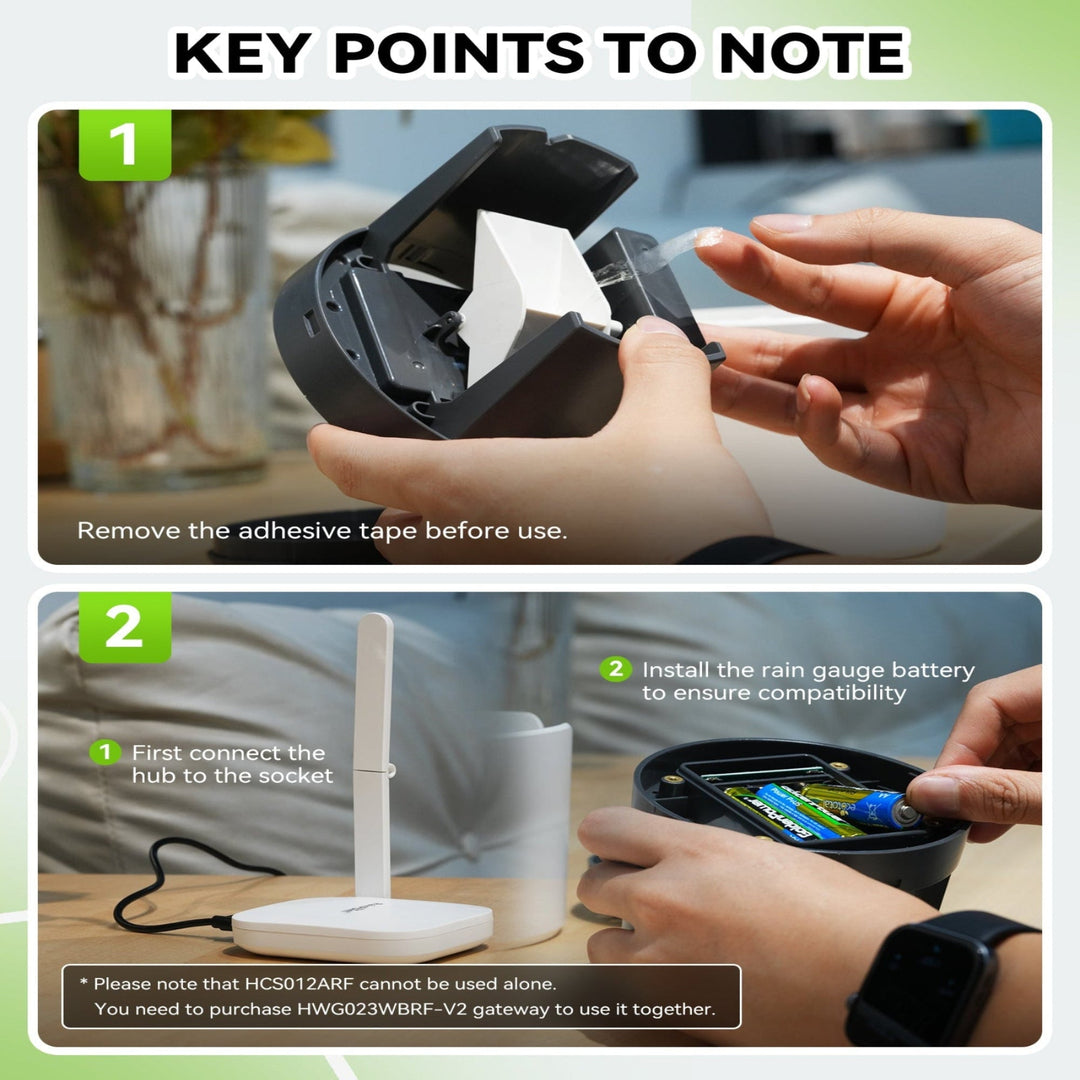 RainPoint Wireless Wi-Fi Digital Rain Gauge with Gateway Hub