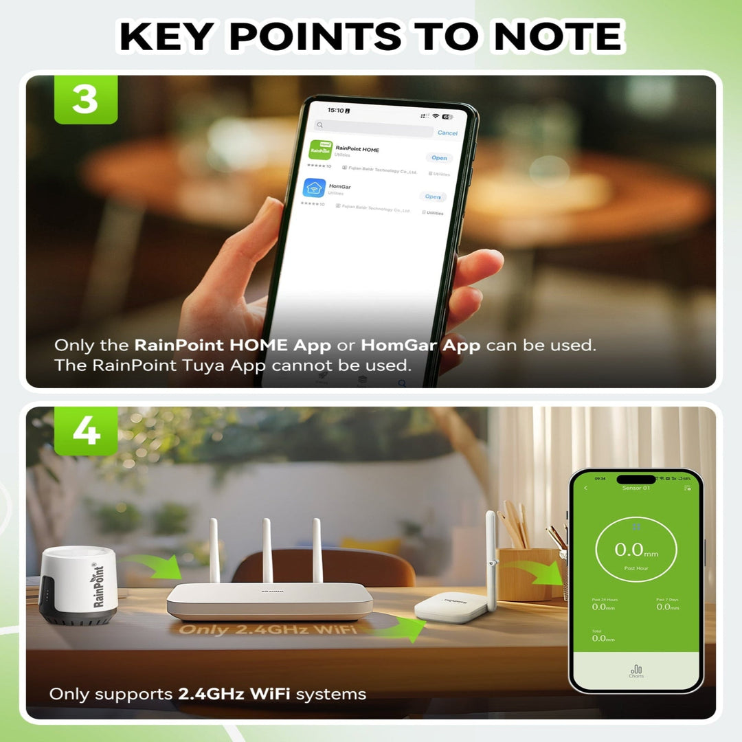 RainPoint Wireless Wi-Fi Digital Rain Gauge with Gateway Hub