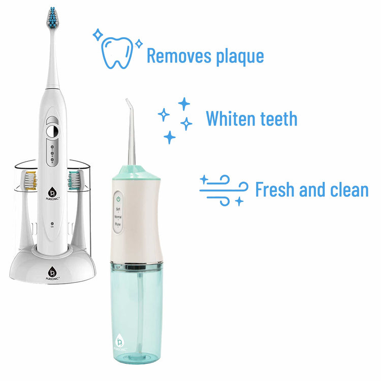 Pursonic Rechargeable Toothbrush & Water Flosser Duo with Multi-Year S ...