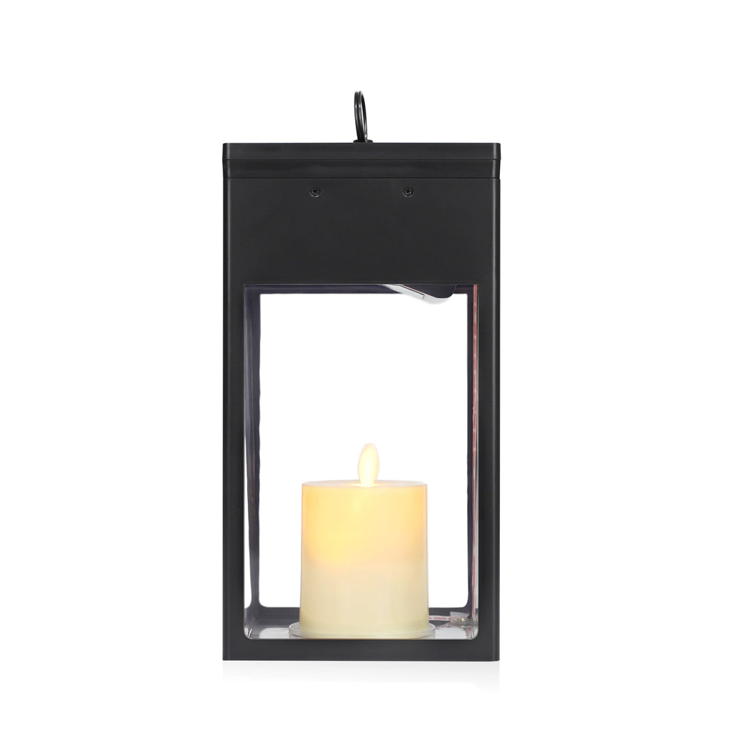 Solar Modern Candle Lantern - Large W/ Hanging Hook
