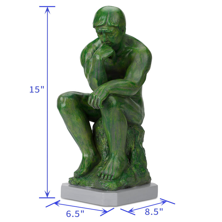 Thinker Statue With High-Power Solar Spotlight