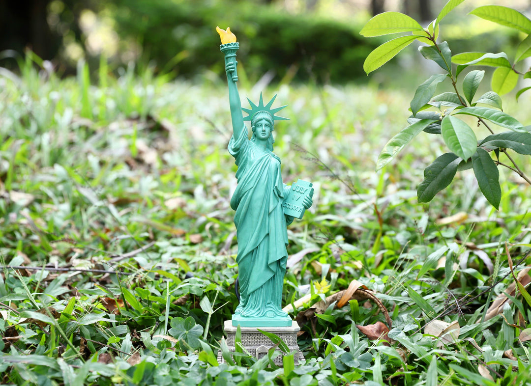 Statue of Liberty With High-Power Solar Spotlight