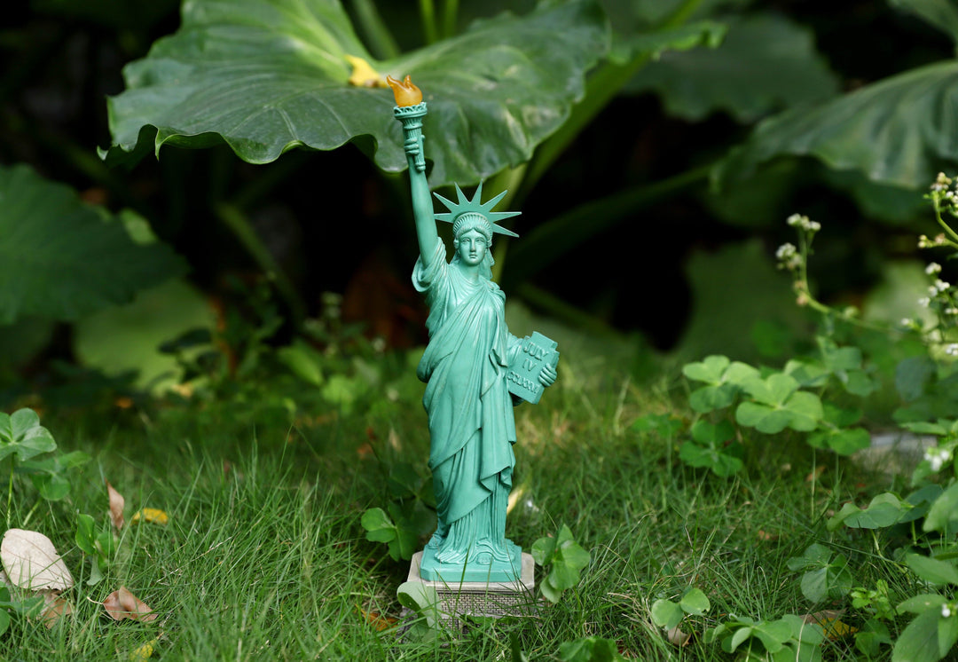Statue of Liberty With High-Power Solar Spotlight