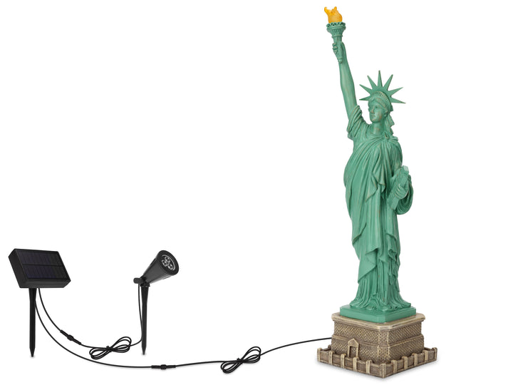 Statue of Liberty With High-Power Solar Spotlight