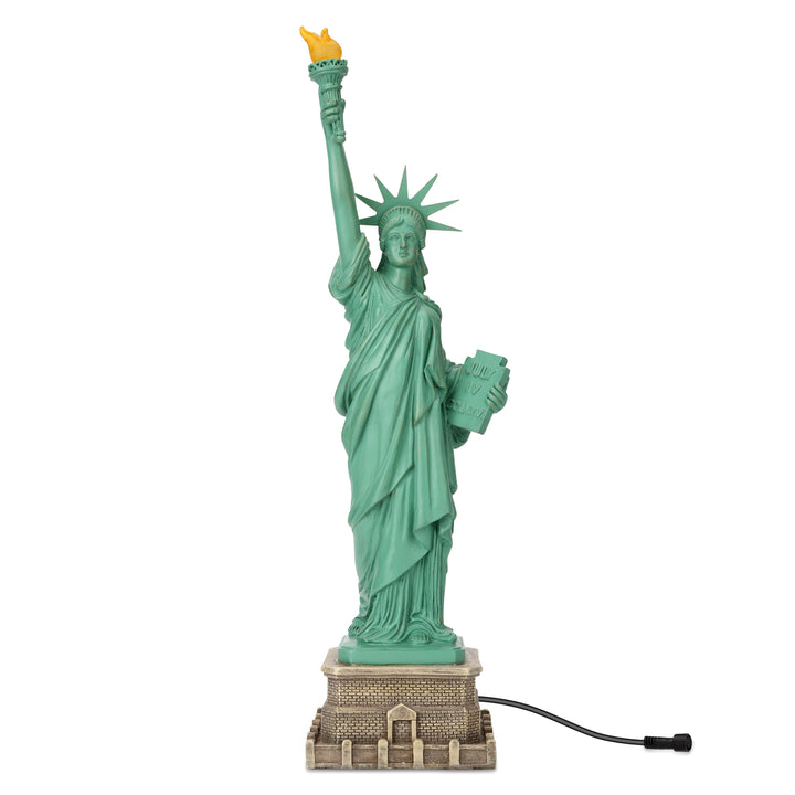 Statue of Liberty With High-Power Solar Spotlight