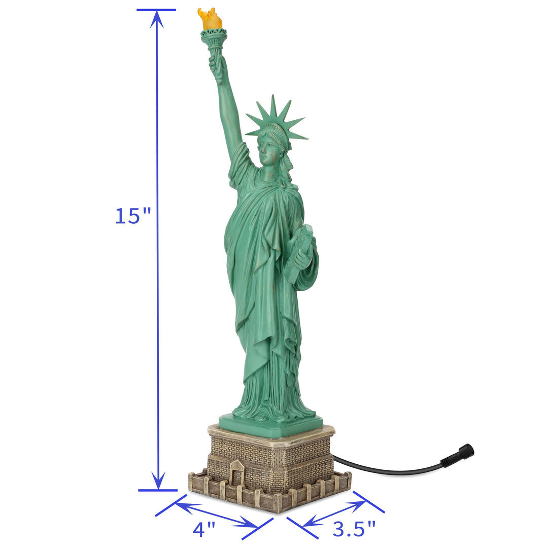 Statue of Liberty With High-Power Solar Spotlight