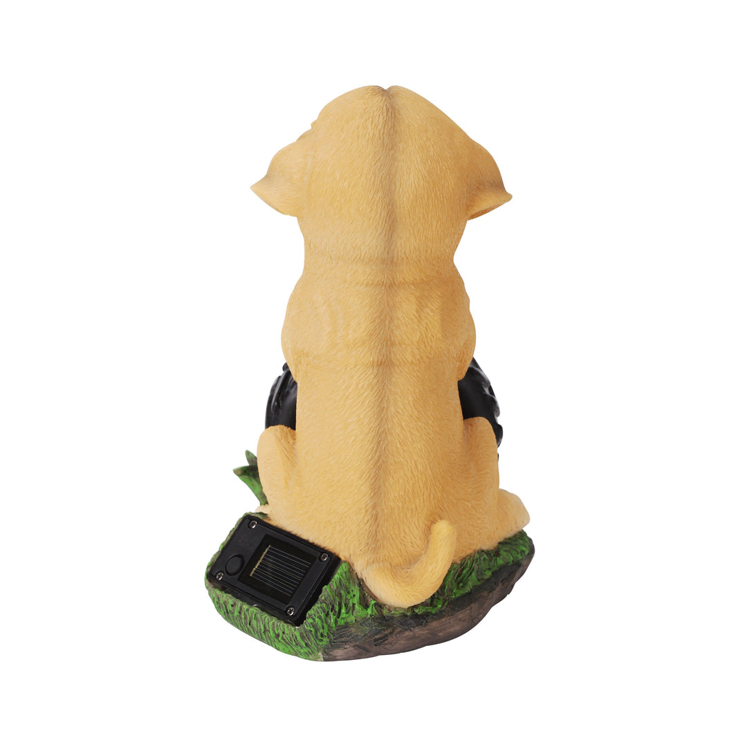 Buddy the Puppy Solar Outdoor Garden Statue With Integrated LED Light