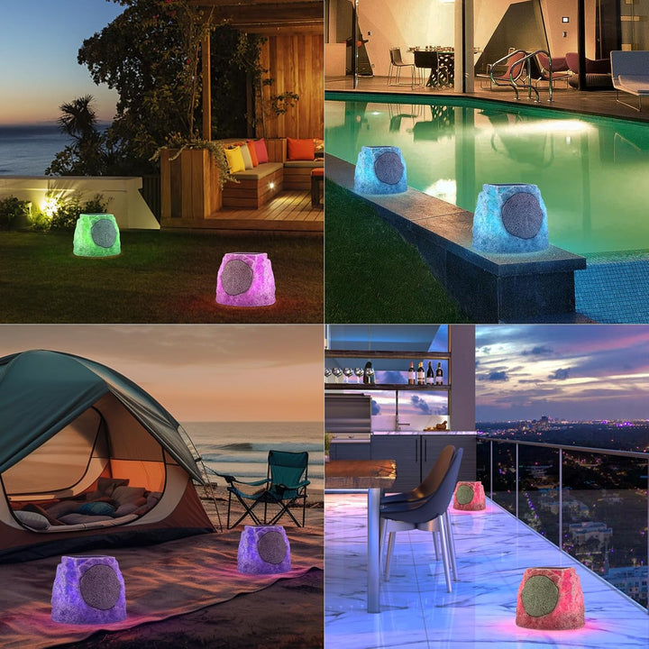 SDX Solar Garden Rock Bluetooth Speakers (A Pair)