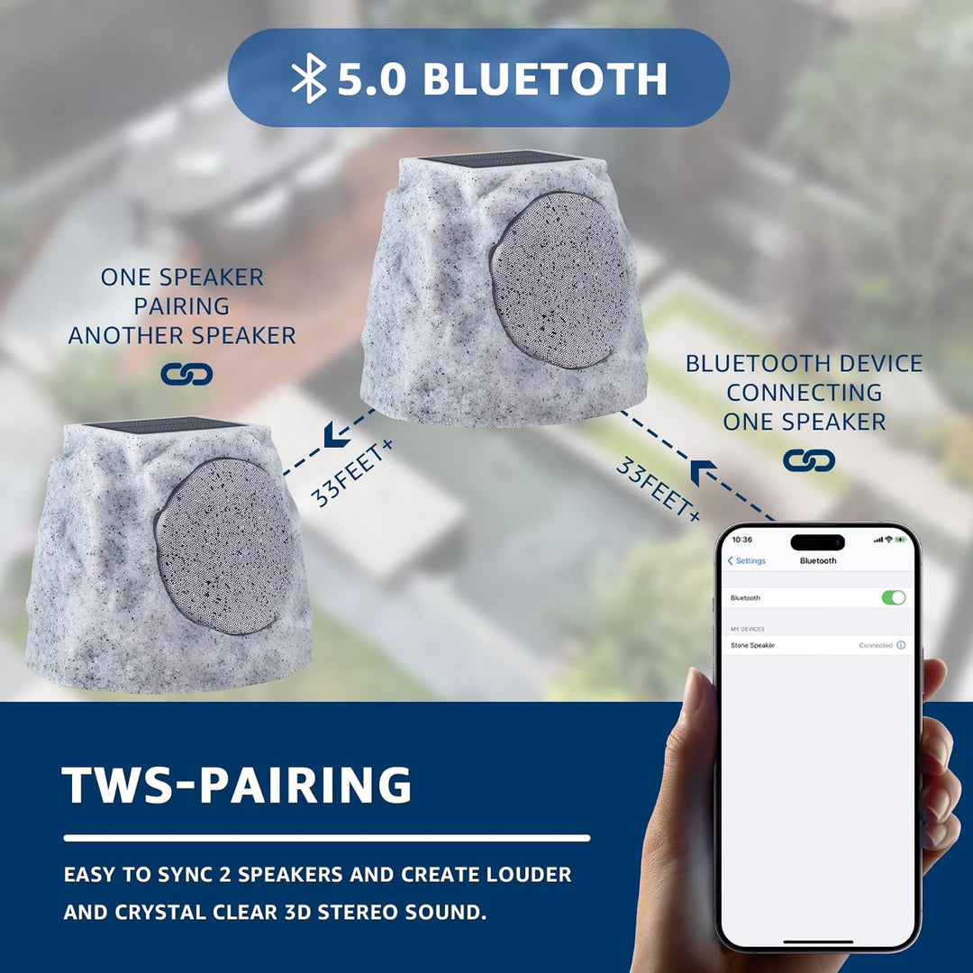 SDX Solar Garden Rock Bluetooth Speakers (A Pair)