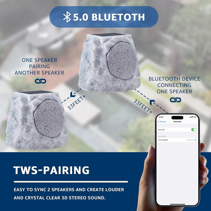 SDX Solar Garden Rock Bluetooth Speakers (A Pair)