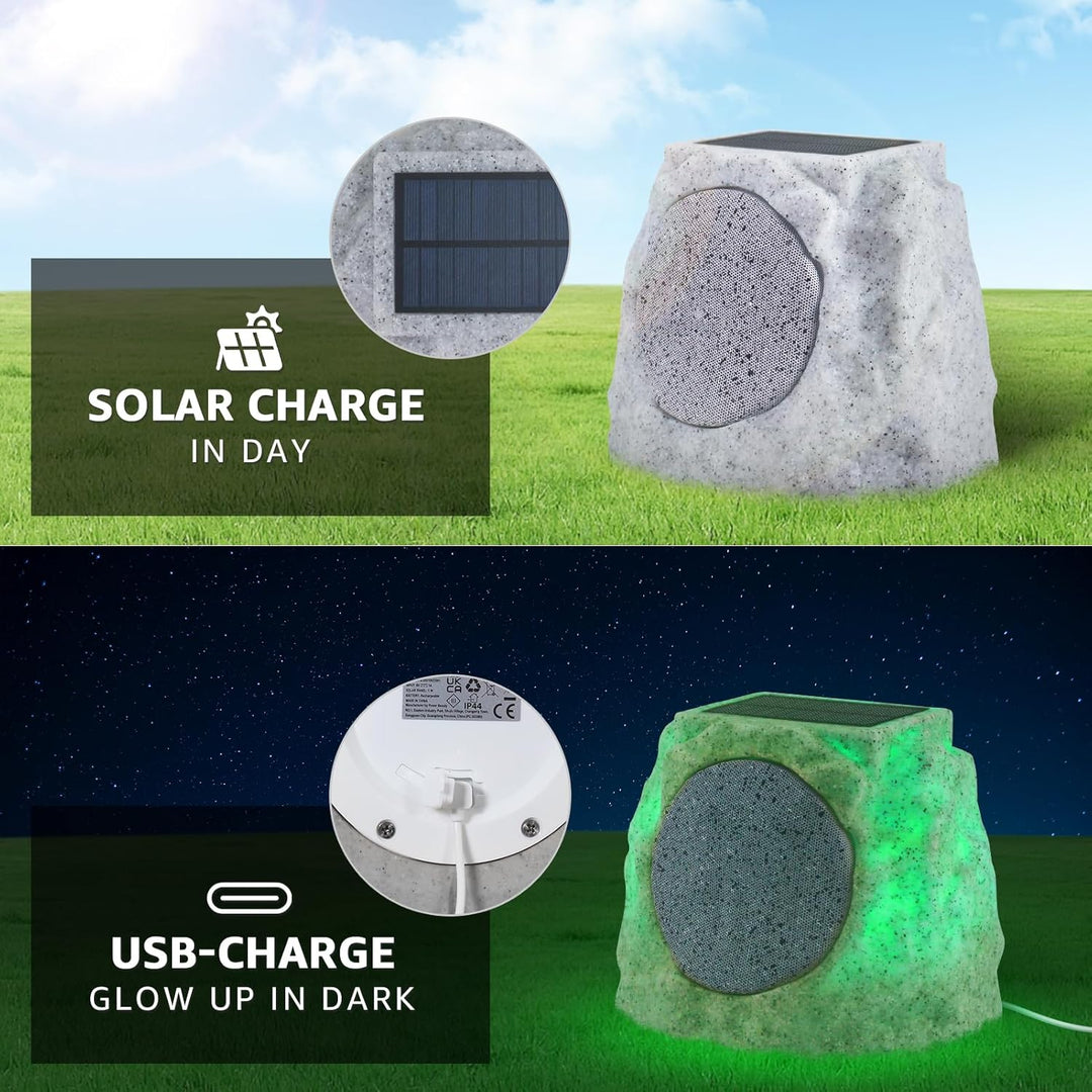 SDX Solar Garden Rock Bluetooth Speakers (A Pair)