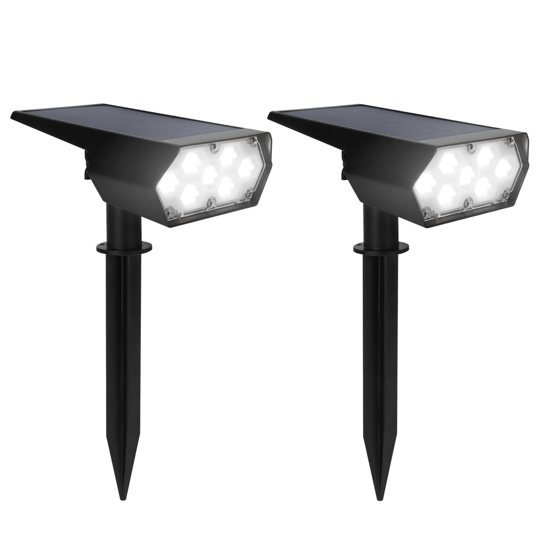 Outdoor Solar Spotlight W/ Wall-Mount & Ground-Stake