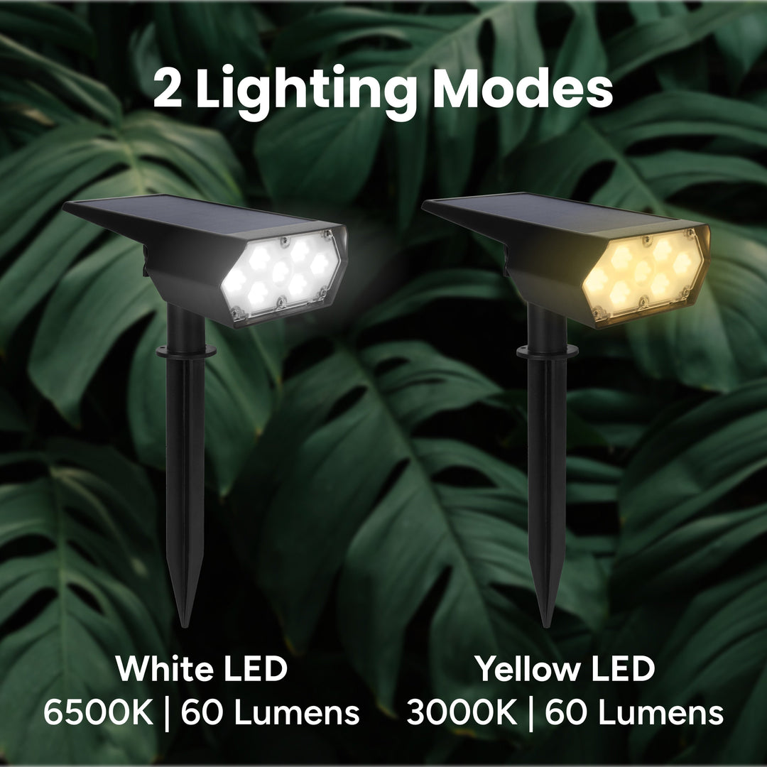 Outdoor Solar Spotlight W/ Wall-Mount & Ground-Stake