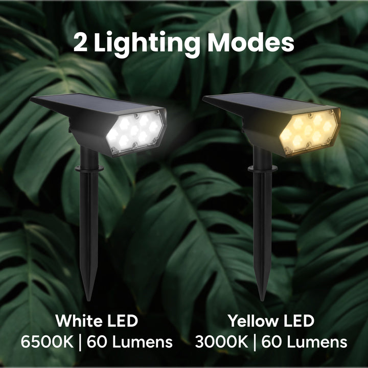 Outdoor Solar Spotlight W/ Wall-Mount & Ground-Stake