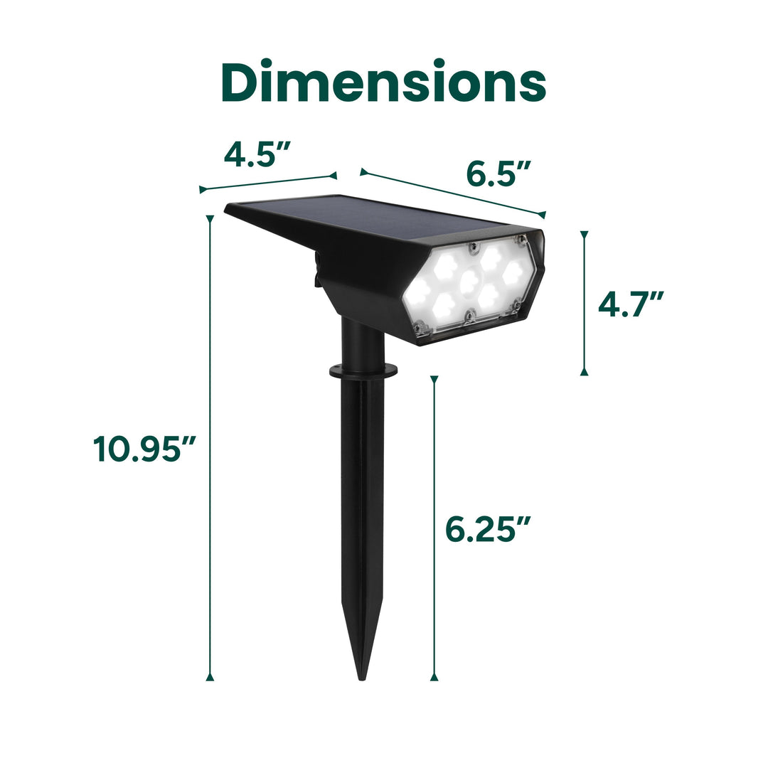 Outdoor Solar Spotlight W/ Wall-Mount & Ground-Stake