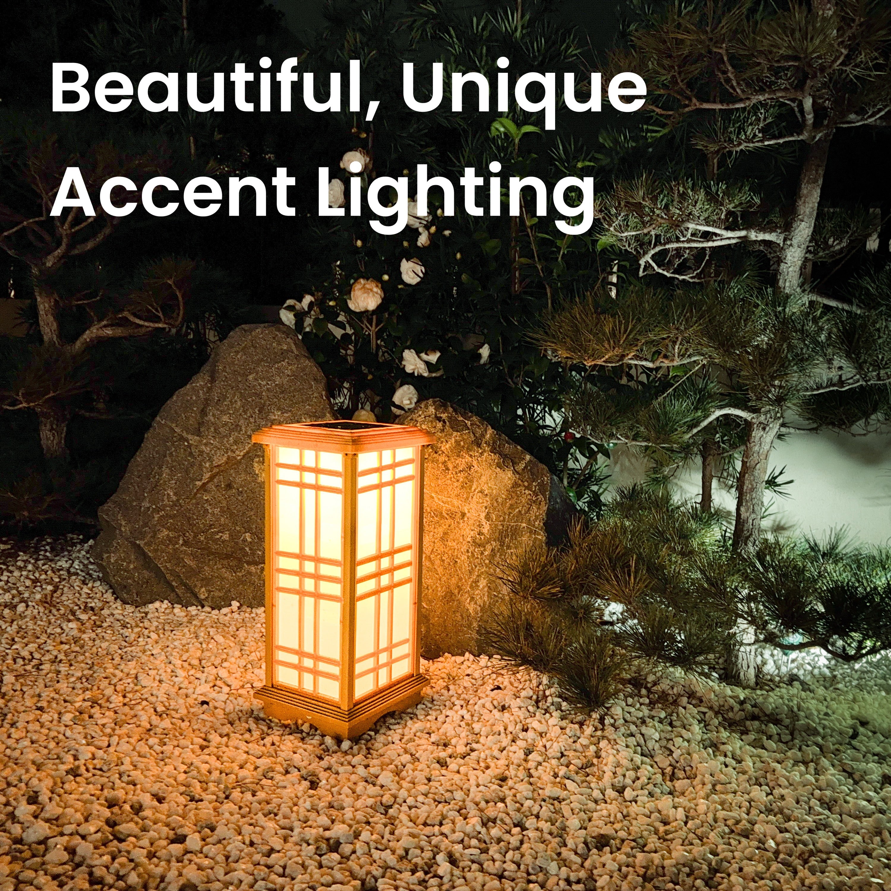 Solar-Powered Japanese Garden Lights: Beautiful Outdoor Lighting
