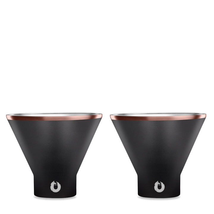 Stainless Steel Martini Glass, Set of 2 - Black by Snowfox