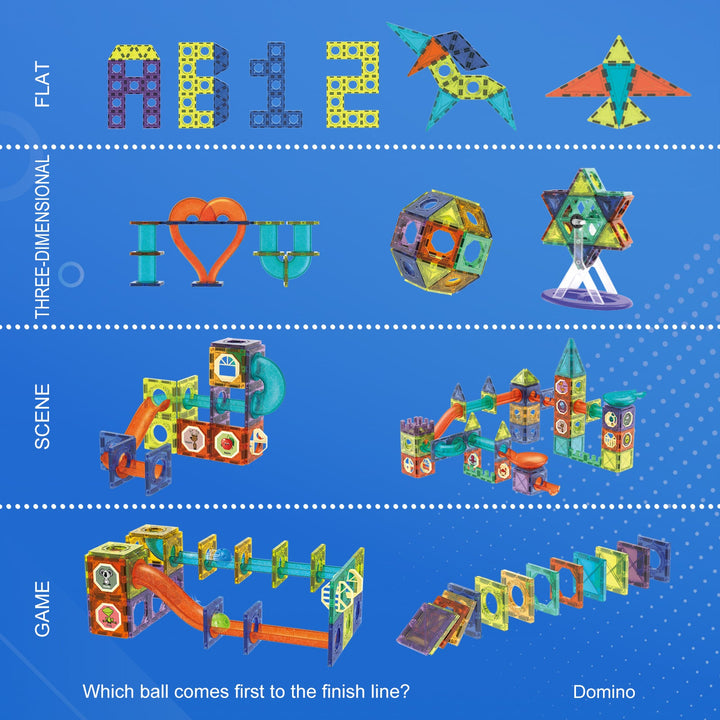 Contixo ST8 Magnetic Light-Up 3D Tiles Building Set - 110 Piece STEM Marble Run Blocks for Kids, Fun Educational Toy for Boys & Girls Ages