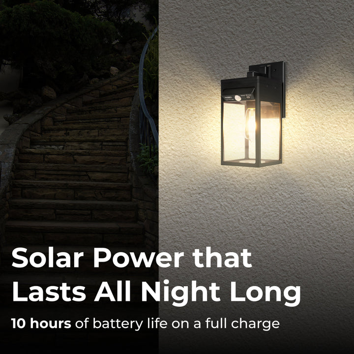 Solar Edison Bulb Wall Light Sconce With Motion Sensor