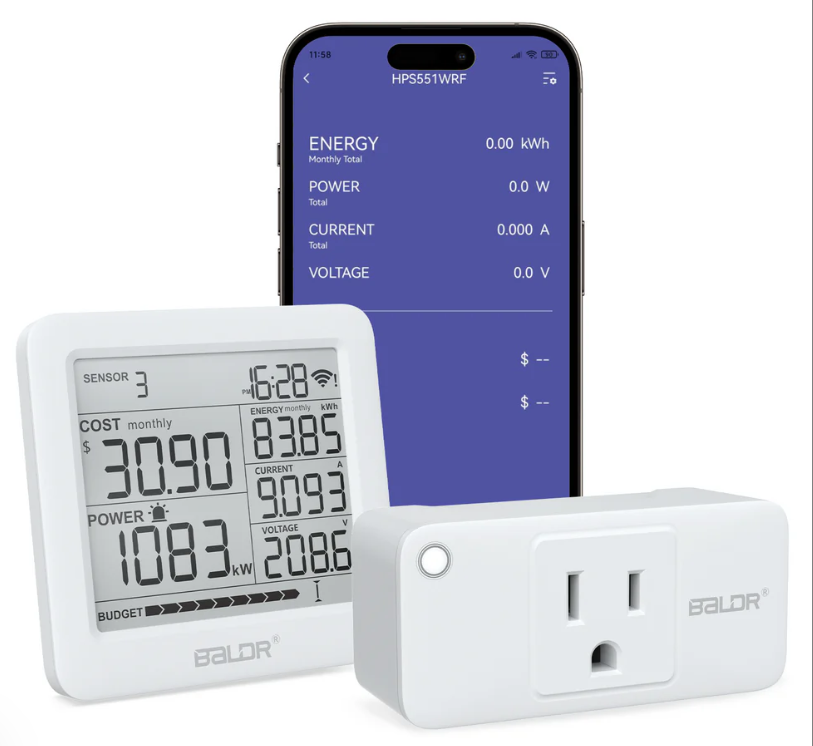 BALDR Wi-Fi Power Meter Hub with Smart Socket – Monitor Energy & Set Alerts