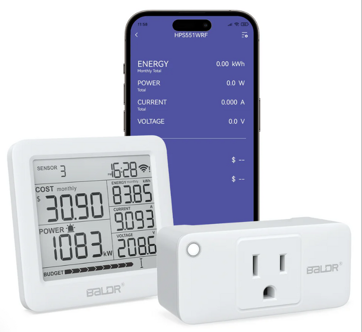 BALDR Wi-Fi Power Meter Hub with Smart Socket – Monitor Energy & Set Alerts