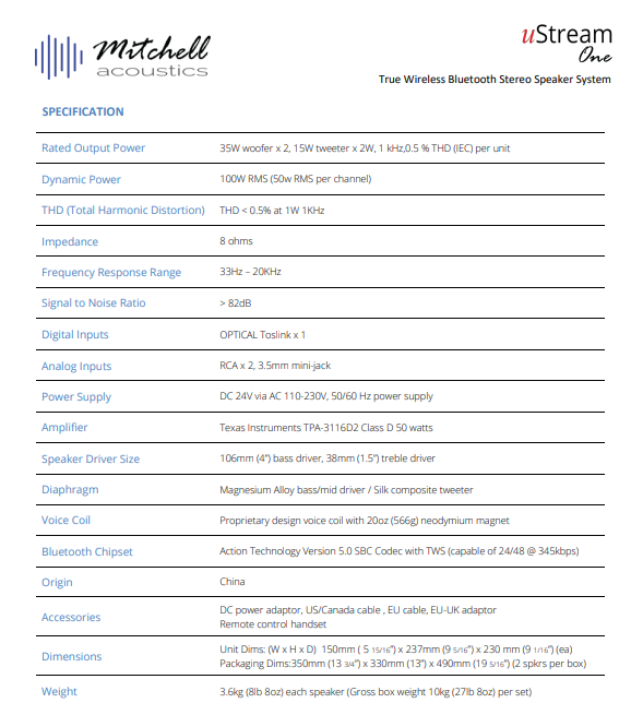 uStream One Wireless Stereo