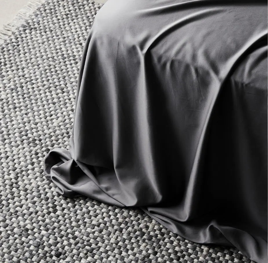 Slate | Signature Sateen Flat Sheet Made With 100% Organic Bamboo #Color_slate
