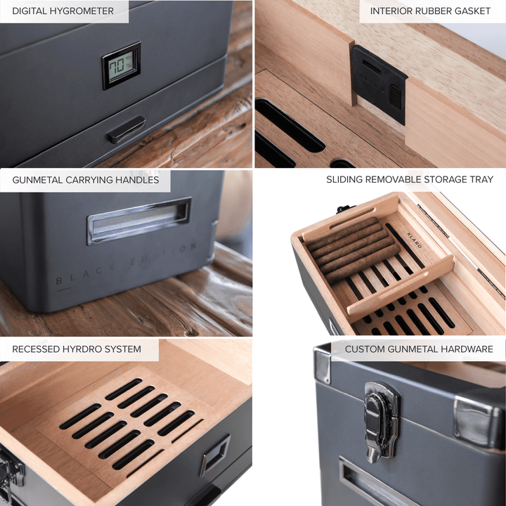 Black Edition Military Humidor by Case Elegance