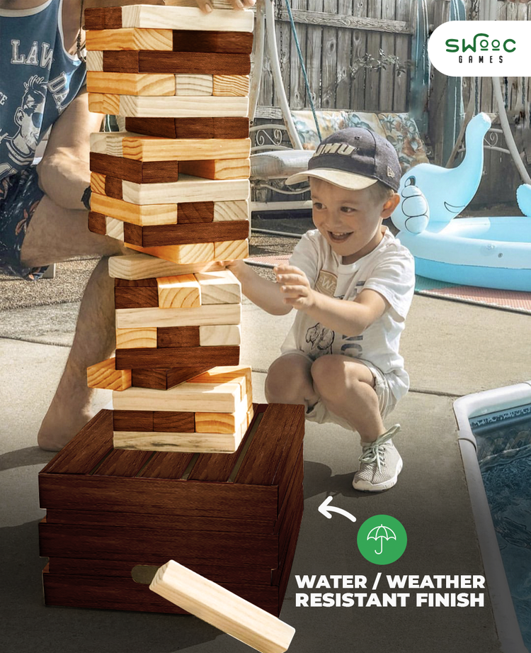 Reclaimed Wood Giant Tower Game by Swooc Games