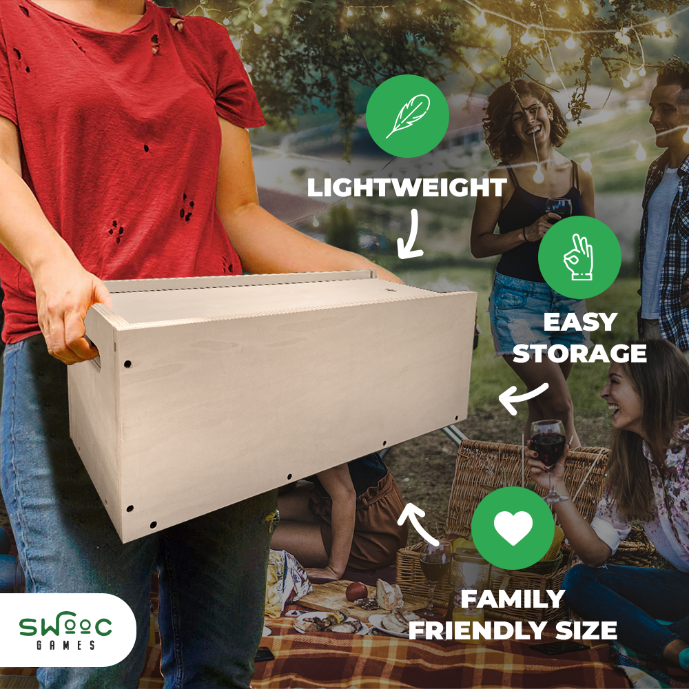 Giant Tower Game w/ Straightener, Table & Storage Box